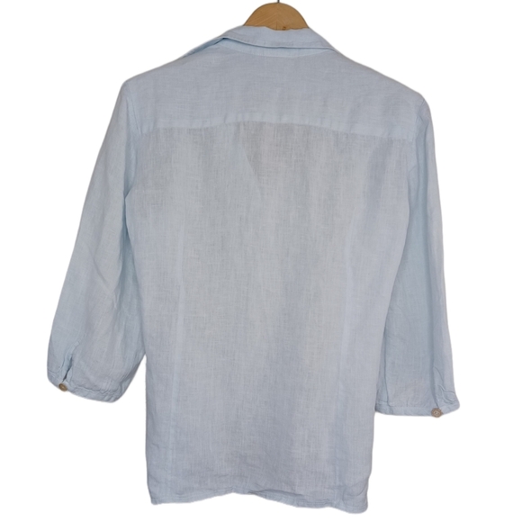 Sunday Linen Embroidered Sz S Costal Dainty Button Down Front Shirt - Picture 2 of 15